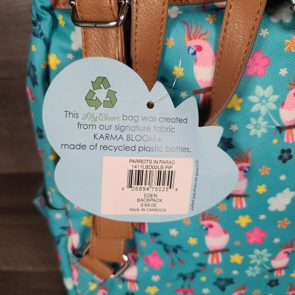 Lily Bloom Parrots in Paradise Eden Backpack NWT Karma Bloom main image 9
